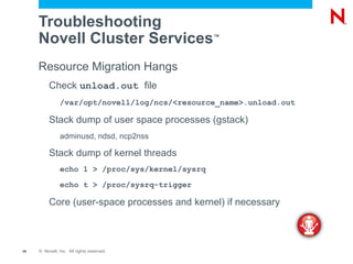 /var/opt/novell/log/ncpserv.log ncp2nss daemon /etc/opt/novell/ncp2nss.conf 