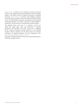 Chairman and CEO: The Controversy over Board Leadership Structure | PDF