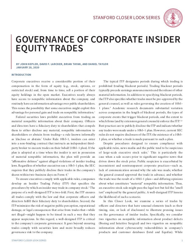 Stanford Closer LOOK series
Stanford Closer LOOK series 1
By John Kepler, David F. Larcker, Brian Tayan, and Daniel Taylor...