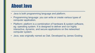intoduction to java | PPT