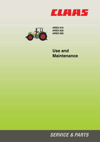Claas Ares 816 826 836 Tractor maintenance manual | PDF