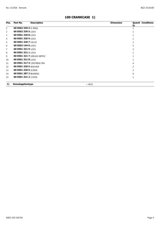 Group Number Rx0839 Claas ares 550 540 rx tractor parts catalogue manual (sn ct32 r0050 ...