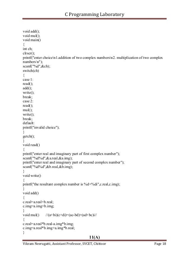 C Programming lab