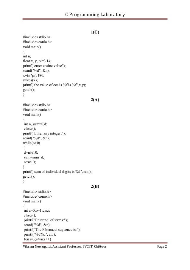 C Programming Lab