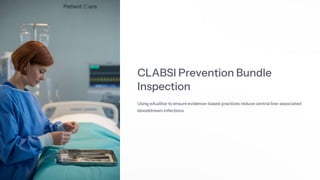 CLABSI Prevention Bundle Inspection with eAuditor Audits & Inspections ...