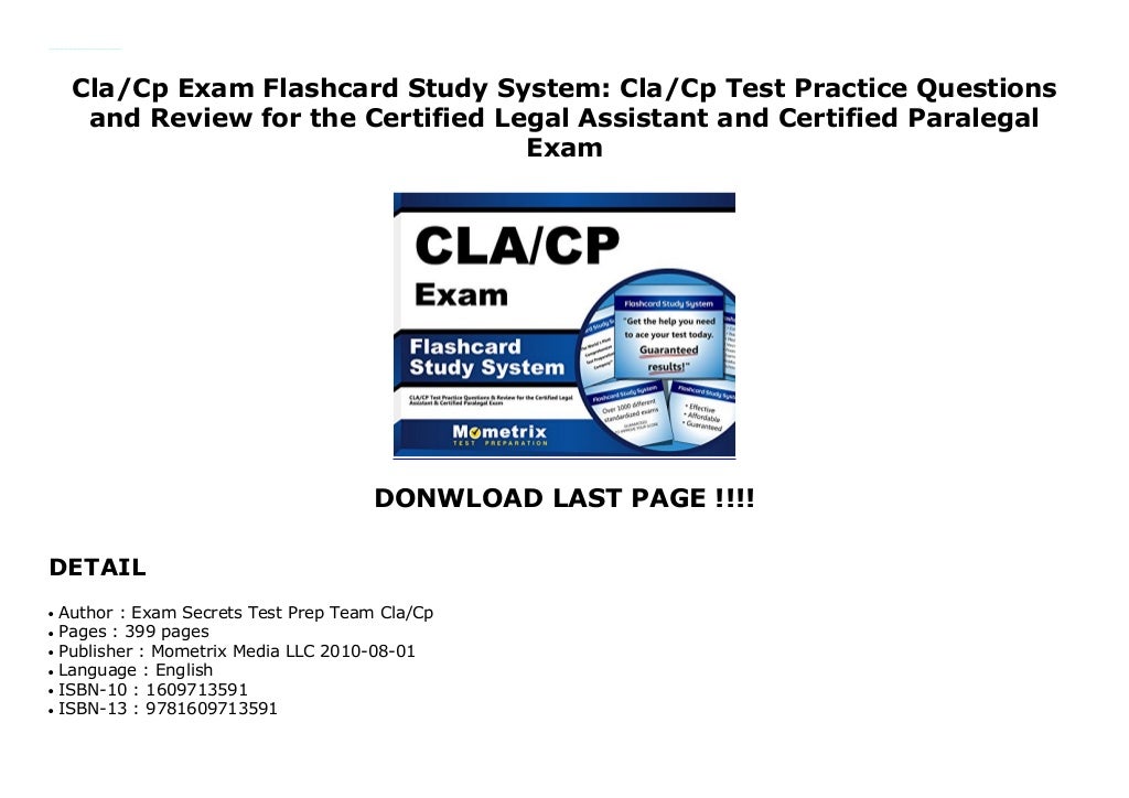 Cla/Cp Exam Flashcard Study System Cla/Cp Test Practice Questions and