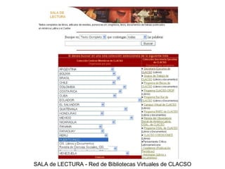 SALA de LECTURA - Red de Bibliotecas Virtuales de CLACSO 