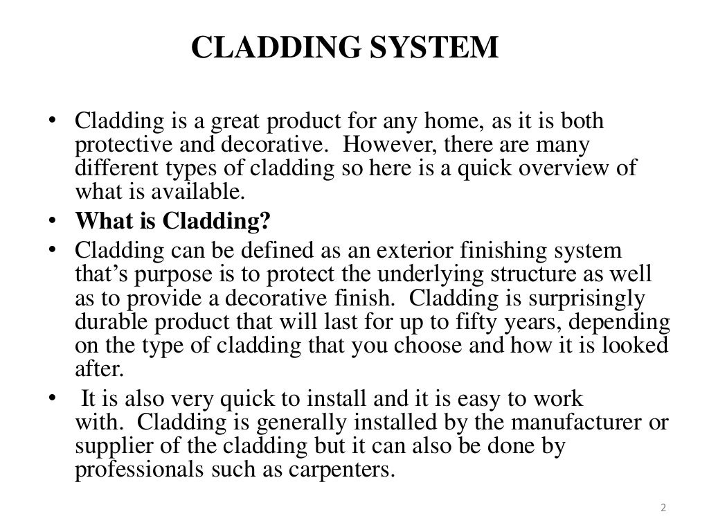 Cladding