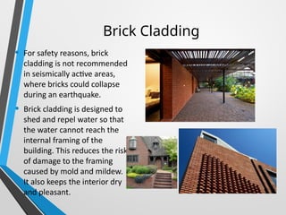Cladding Materials and techniques in building construction | PPTX