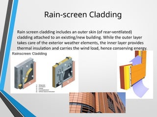 Cladding Materials and techniques in building construction | PPTX