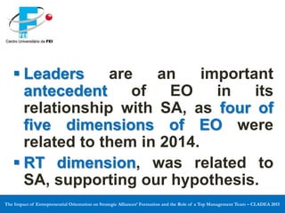THE IMPACT OF ENTREPRENEURIAL ORIENTATION ON STRATEGIC ALLIANCES ...