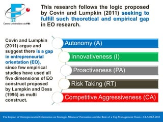 THE IMPACT OF ENTREPRENEURIAL ORIENTATION ON STRATEGIC ALLIANCES ...
