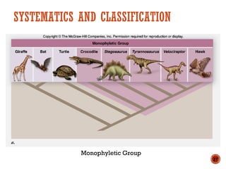 SYSTEMATICS AND CLASSIFICATION
Monophyletic Group
27
 