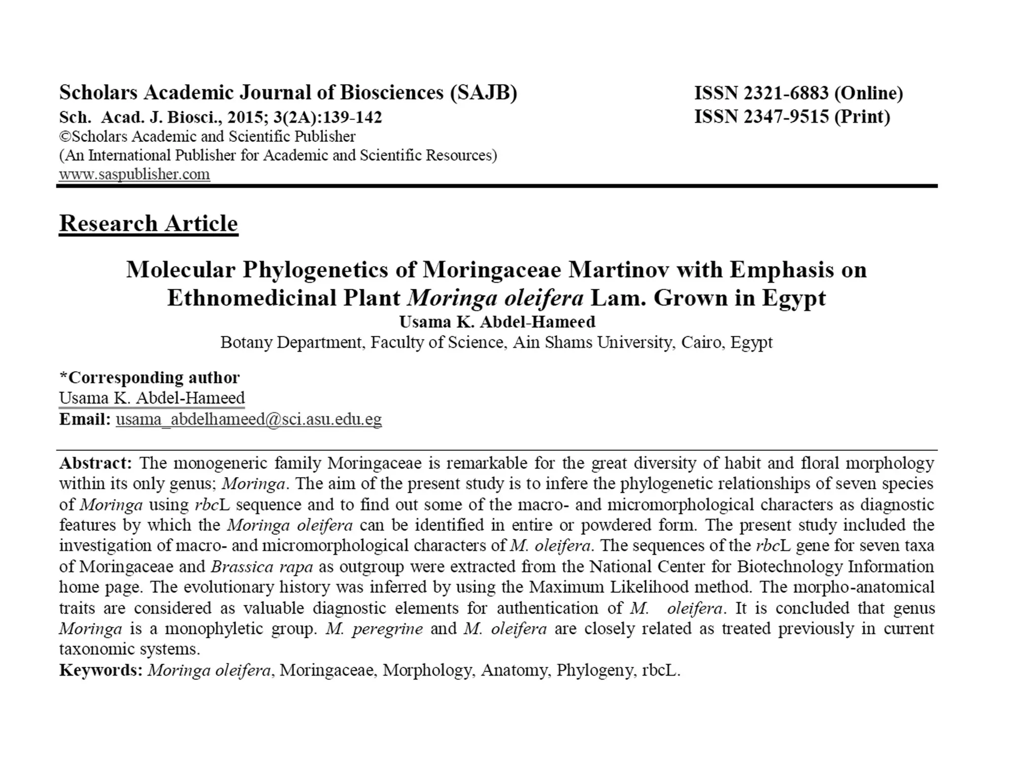 Basics of Cladistic Analysis Workshop