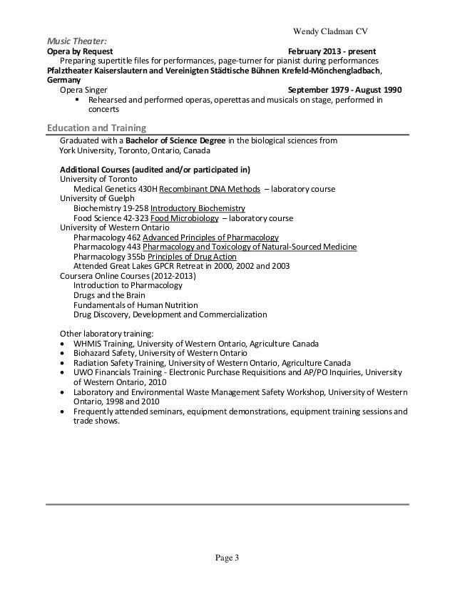 addendum to resumes