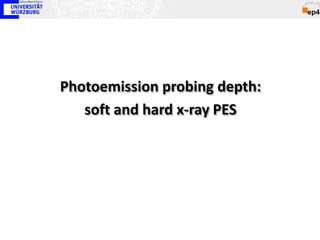 Photoemission probing depth:
   soft and hard x-ray PES
 