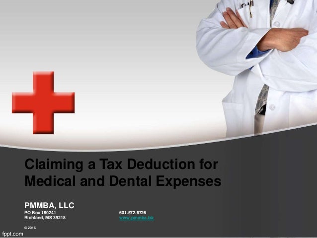 Claiming a tax deduction for medical and dental expenses