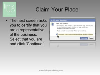 Claiming your Facebook Place