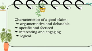 Claim of fact, policy and value for grade 1o English subject | PPTX