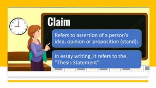 CLAIMS OF FACT, POLICY AND VALUE: a powerpoint presentation in grade 10 ...