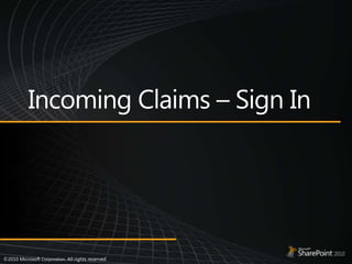 Incoming Claims – Sign In