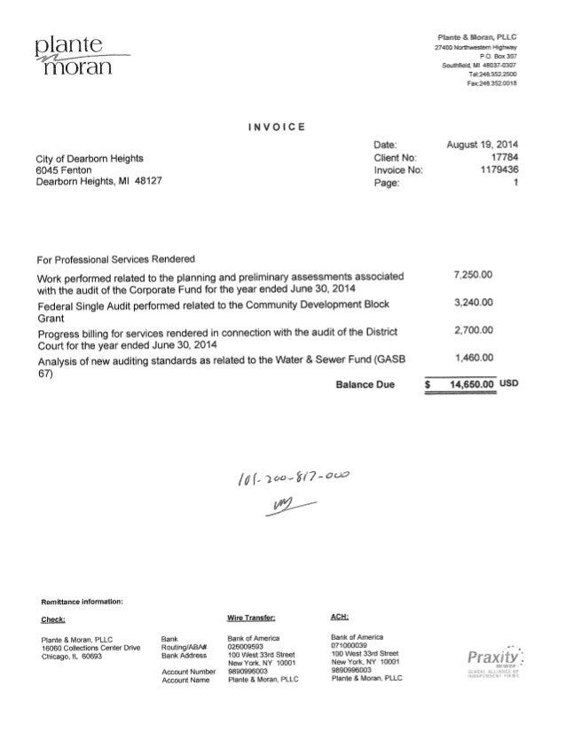 sample billing letter for services rendered