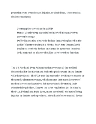 Claims involving defective medical devices | PDF