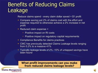 Claims leakage presentation  with narration