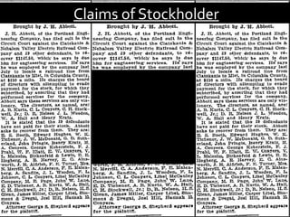 Claims of Stockholder 