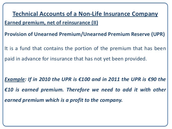 Accounting for nonlife insurances