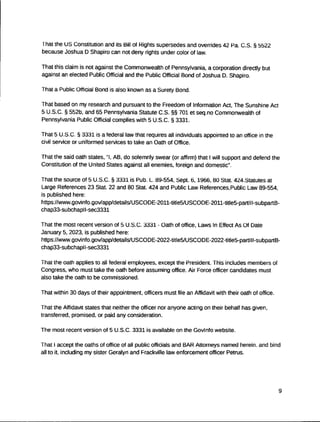 Public Notice Affidavit of Truth vs Pennsylvania Public Official | PDF