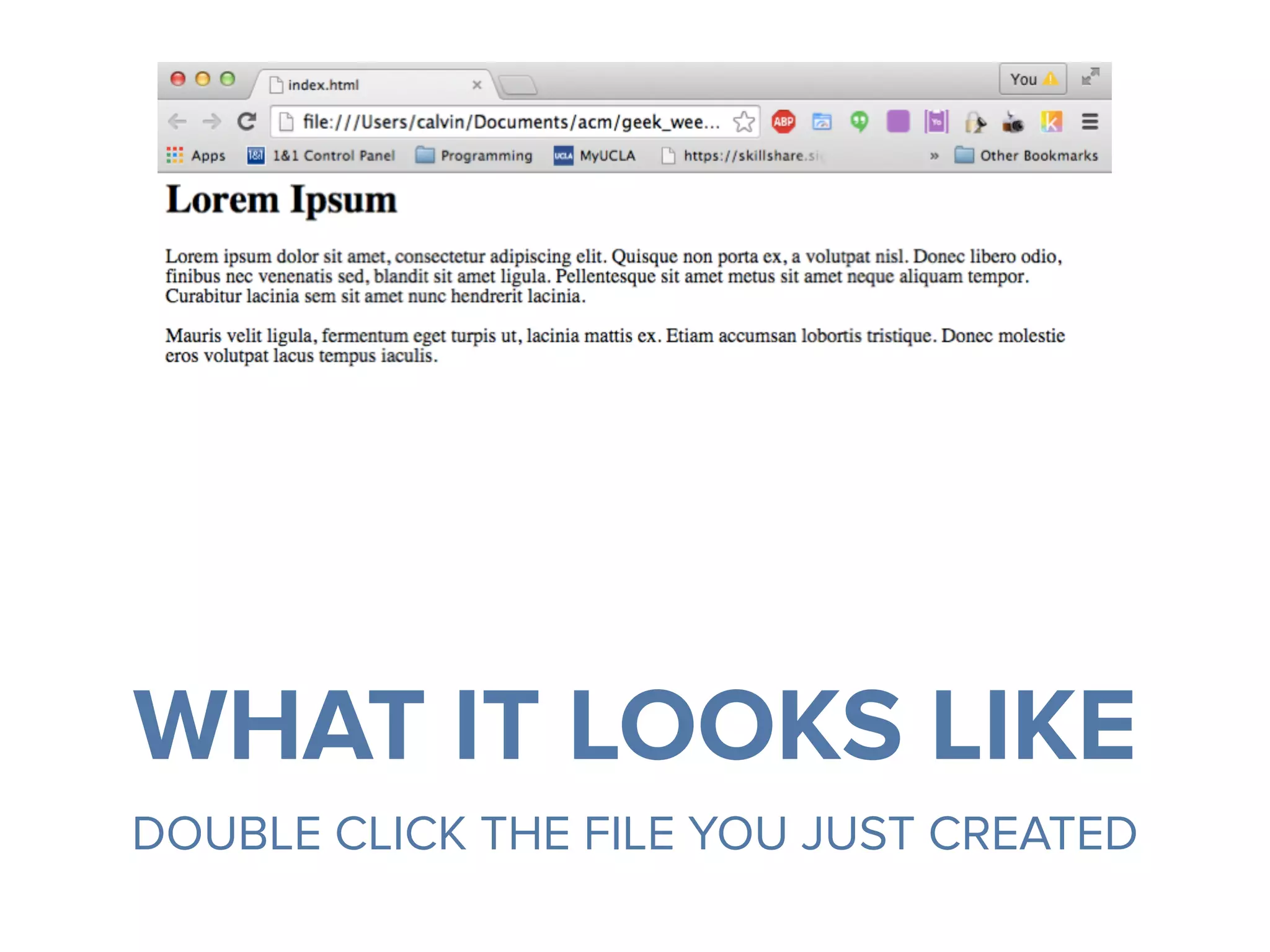 WHAT IT LOOKS LIKE
DOUBLE CLICK THE FILE YOU JUST CREATED
 