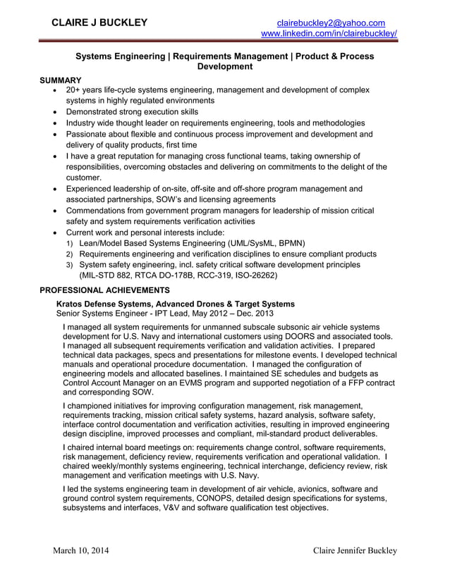 Claire buckley resume pdf