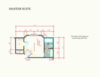 MASTER SUITE
This master suite design was
created using AutoCAD.
 