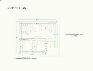 OFFICE PLAN
Oﬃce Floorplan created using
AutoCAD
 