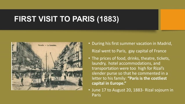 RIZAL’S SECOND SOJOURN IN PARIS AND THE UNIVERSAL EXPOSITION OF 1889 | PPTX