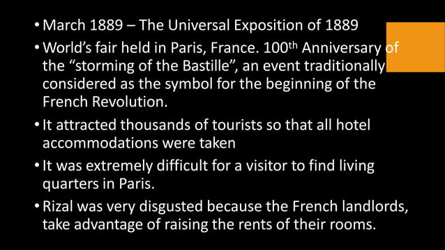 RIZAL’S SECOND SOJOURN IN PARIS AND THE UNIVERSAL EXPOSITION OF 1889 | PPTX