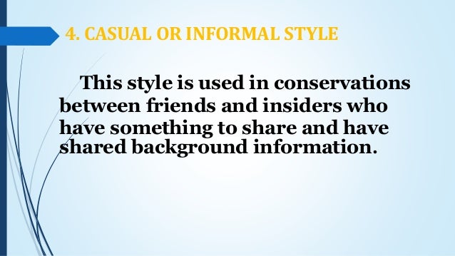Types of Speech Style