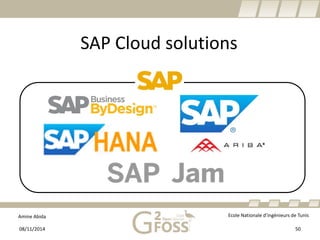 Amine Abida Ecole Nationale d’ingénieurs de Tunis 
SAP Cloud solutions 
08/11/2014 50 
 