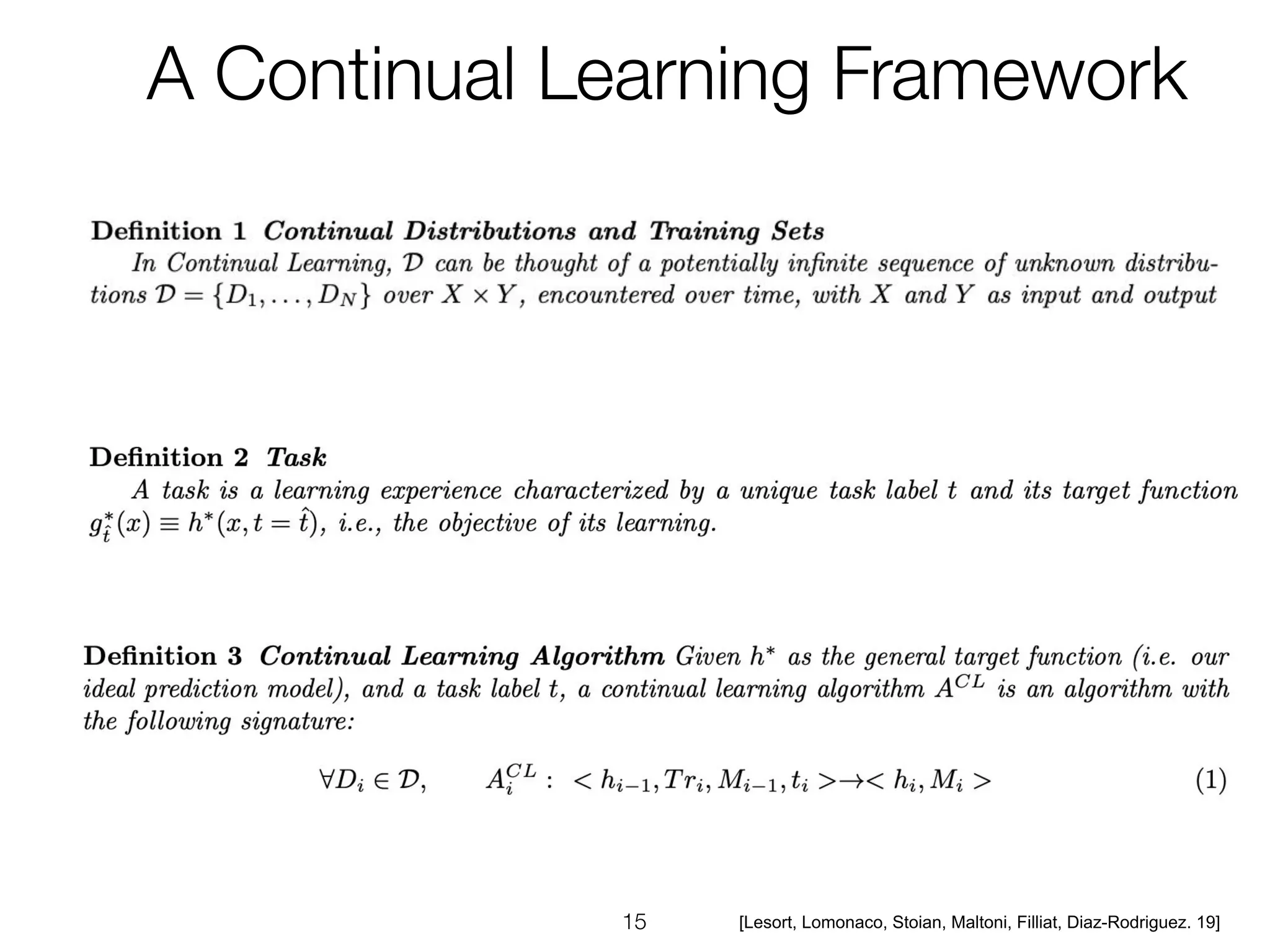 [Lesort, Lomonaco, Stoian, Maltoni, Filliat, Diaz-Rodriguez. 19]
 