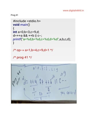 C Programming Language Detailed Notes with Solved program | PDF