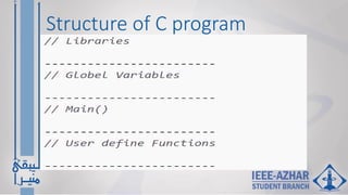 Structure of C program
 