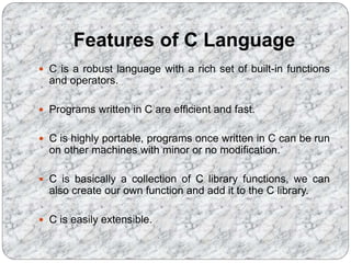 C language | PPTX | Programming Languages | Computing