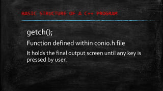 C++ language basic | PPTX