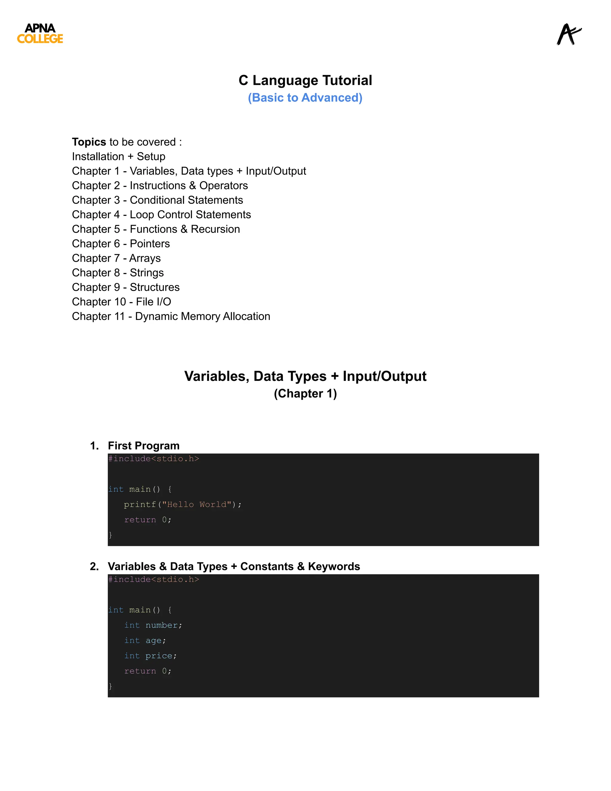 C language concept with code apna college.pdf