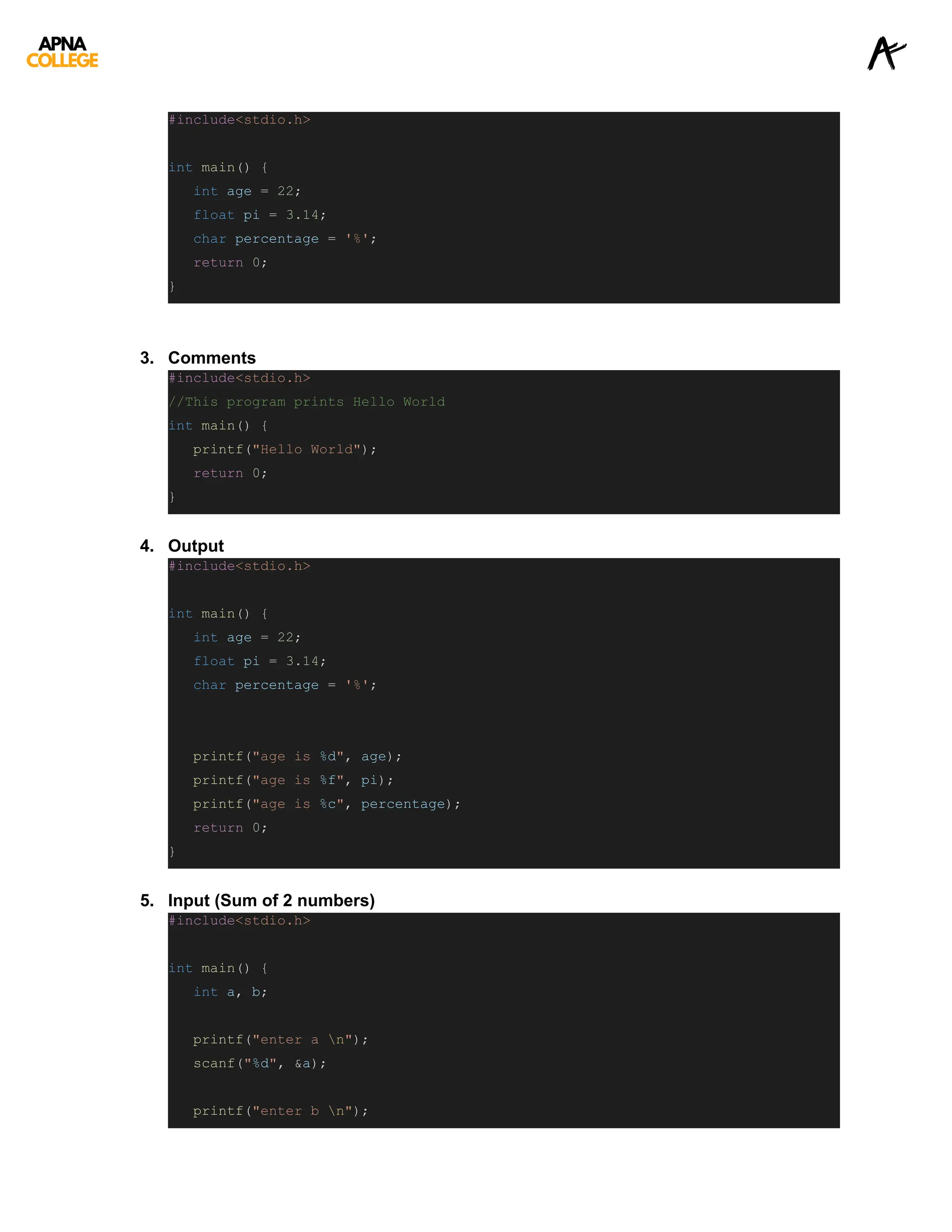 C language concept with code apna college.pdf | Programming Languages ...