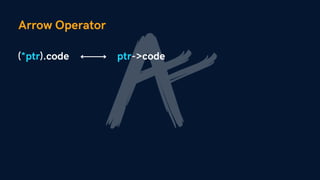 Arrow Operator
(*ptr).code ptr->code
 