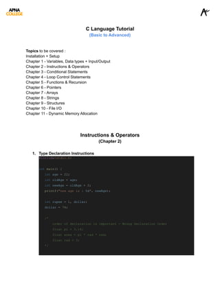 C language concept with code apna college.pdf | Programming Languages ...