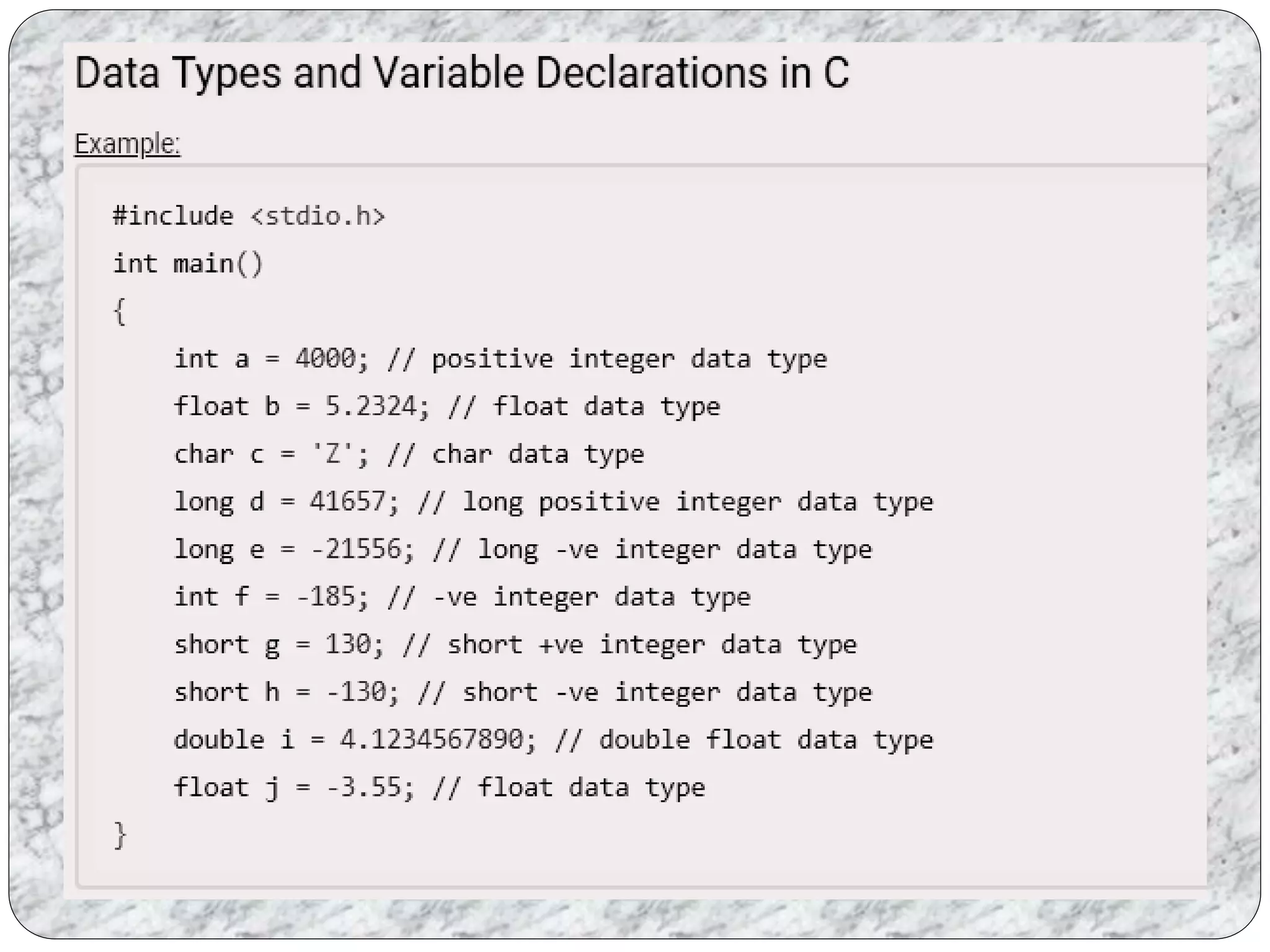 C language data types | PPTX