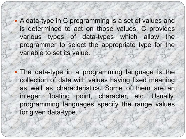 C language data types | PPT